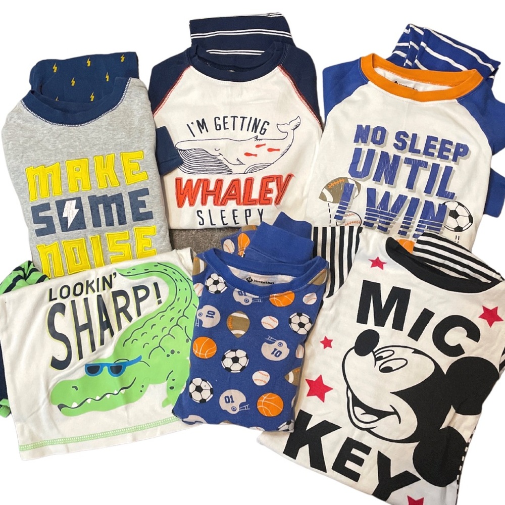 Lot of 4T pajamas; Carter’s, Disney, Member’s Mark, Koala Kid